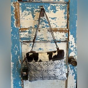 Perfect Springtime pattern - Myra Hairon Noir & flower rug pouch bag